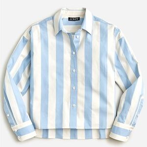 NWT J. Crew Relaxed-fit cropped shirt in Barlow stripe